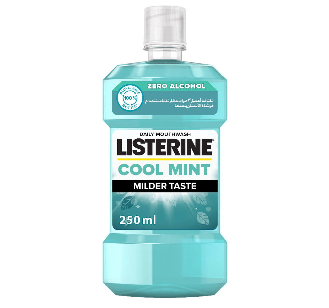 غسول الفم ليسترين خالي من الكحول بنكهة النعناع الخفيف 250 مل