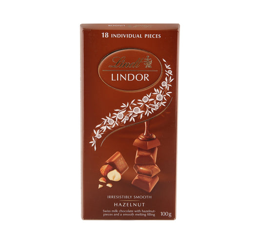 Lindt Lindor Milk Chocolate With Hazelnut 100 g