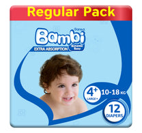 Sanita Bambi Baby Diaper Regular Pack Size 4+ Large Plus 10-18 kg 12 pcs