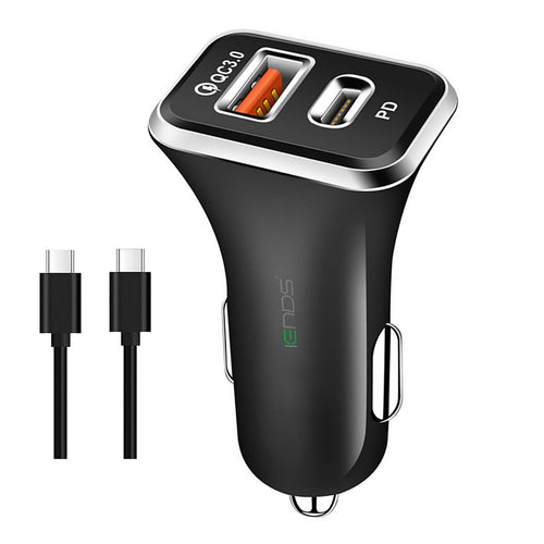 Iends Car Charger with Dual Port (Type-C and USB)AD641, Black Lulu Hypermarket