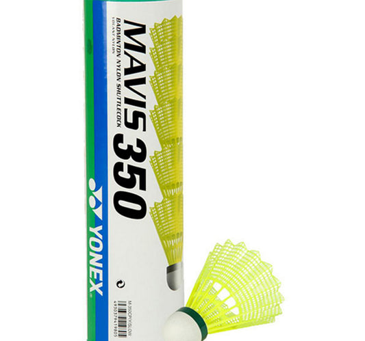 Yonex Mavis 350 Slow Speed Shuttlecock, 6 Pieces, Yellow