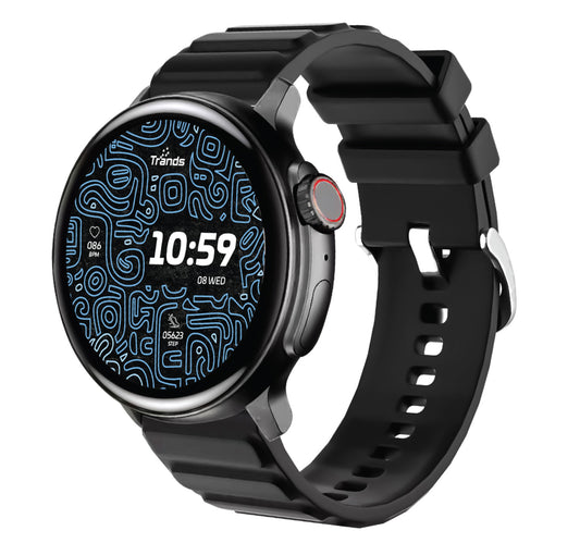 Trands Bluetooth Smartwatch, 1.39 inches TFT Display, Black, TR-SW190