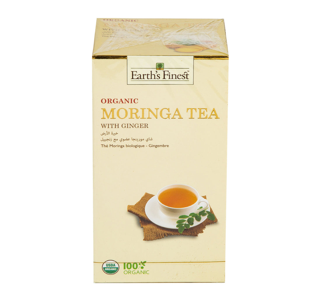 Earth's Finest Organic Moringa Tea with Ginger 25 Teabags