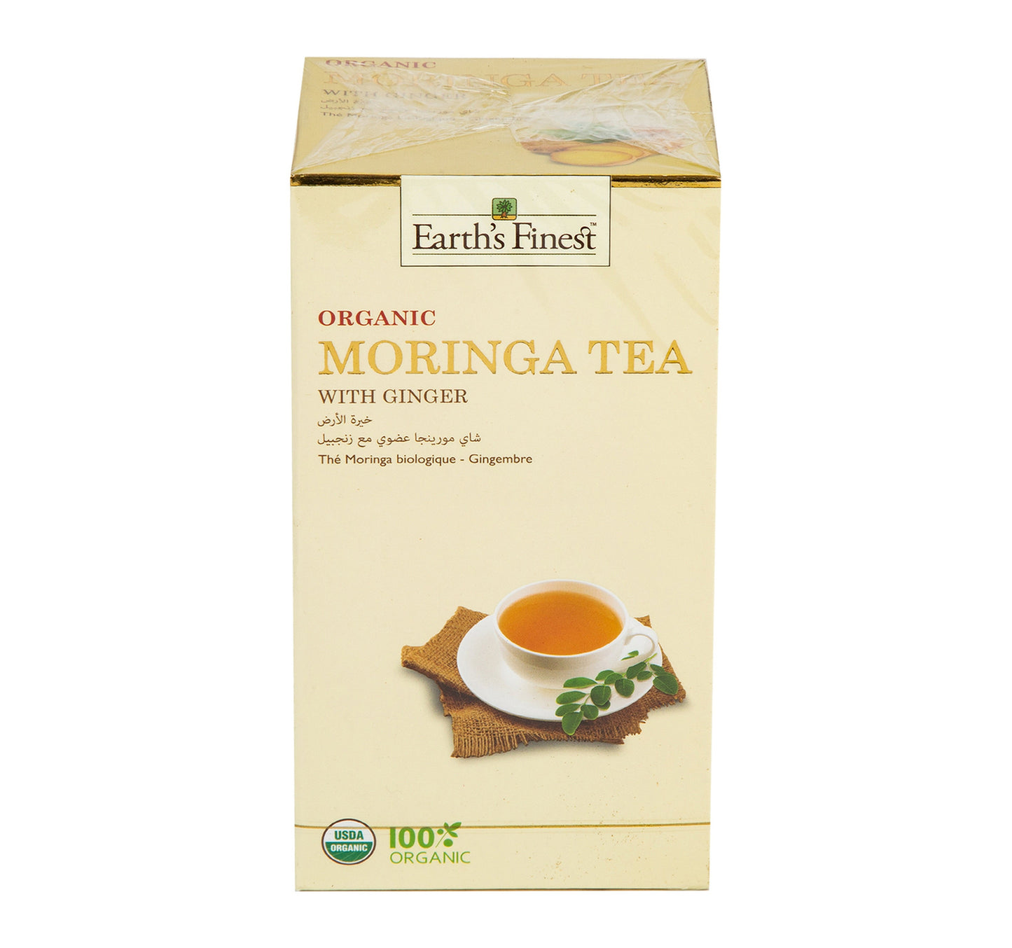 Earth's Finest Organic Moringa Tea with Ginger 25 Teabags