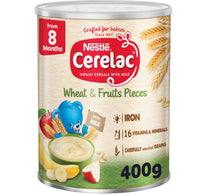 Nestle Cerelac Infant Cereals With Iron + Wheat & Fruit Pieces From 8 Months 400 g