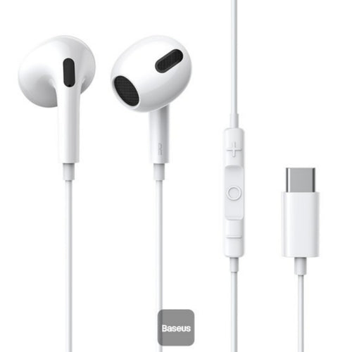 Baseus Type C In-Ear Wired Earphone, White, Encok C17 Lulu Hypermarket