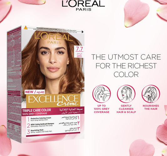 L'Oreal Paris Excellence Creme Color 7.7 Honey Brown 1 pkt