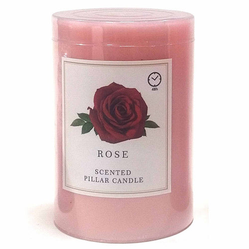 Maple Leaf Scented Pillar Candle 7.5x10cm Pink Rose