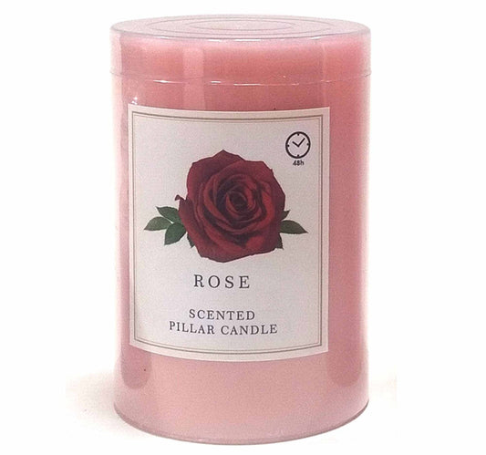 Maple Leaf Scented Pillar Candle 7.5x10cm Pink Rose