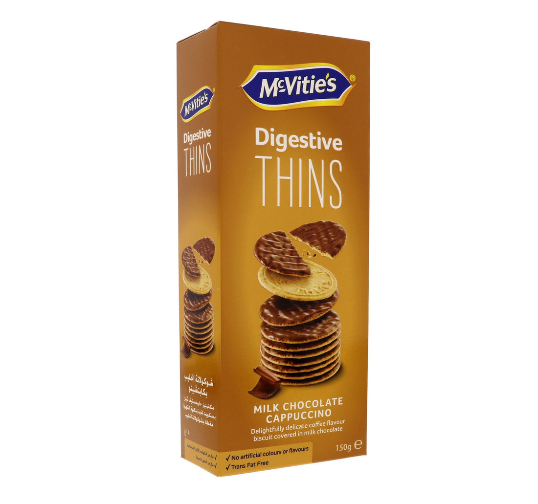 McVitie's Digestive Thins Milk Chocolate Cappuccino Biscuits 150 g