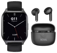 X.Cell G11 Pro Smartwatch, 2.01 inches HD Display, Black + Soul 17 Pro True Wireless Earbuds, Assorted Lulu Hypermarket