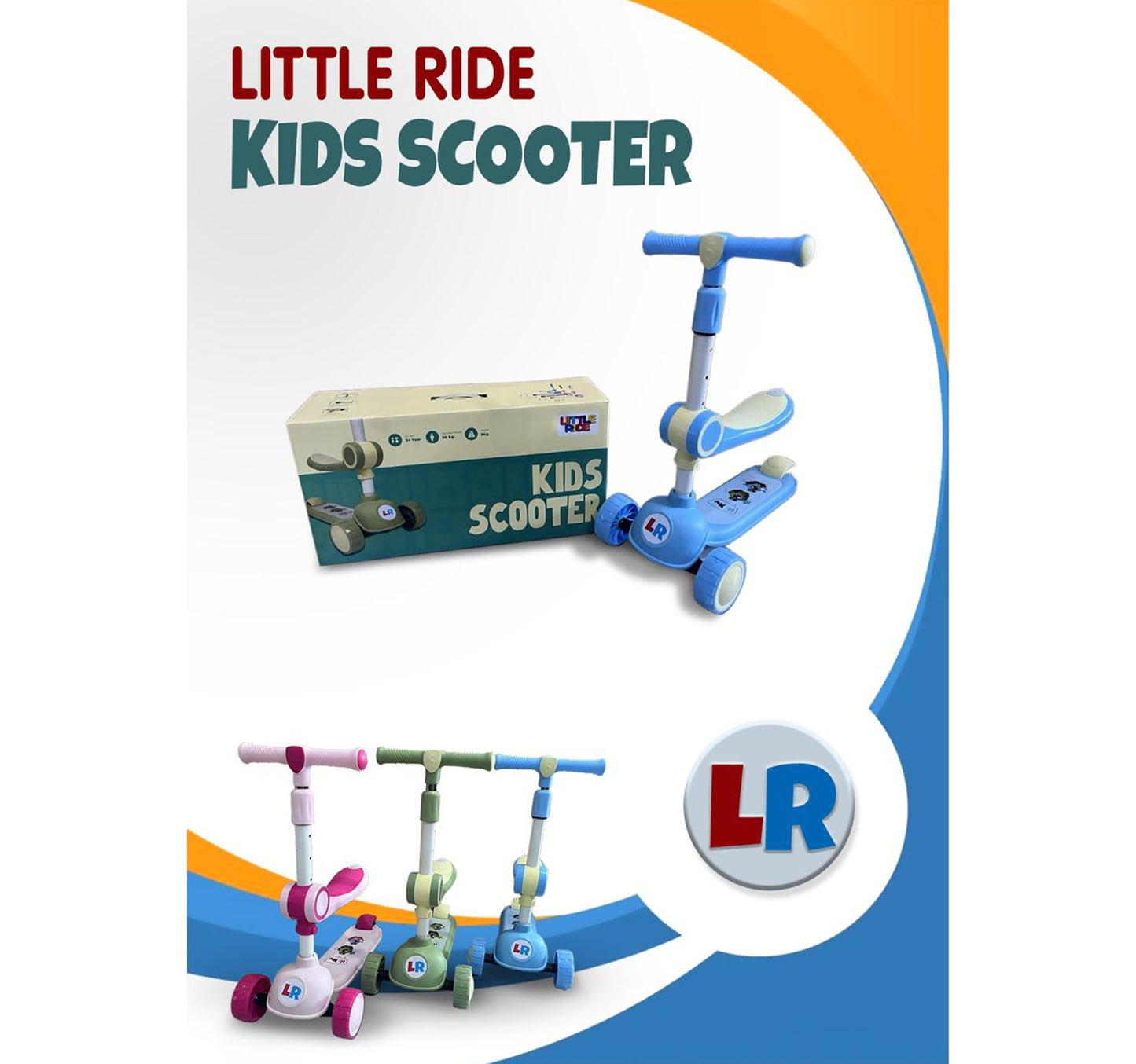 Little Ride Kick Scooter, Assorted Color, LR-11