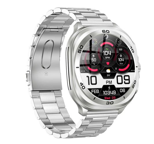 Swiss Military Smartwatch with Metal Strap, Silver, DOM7