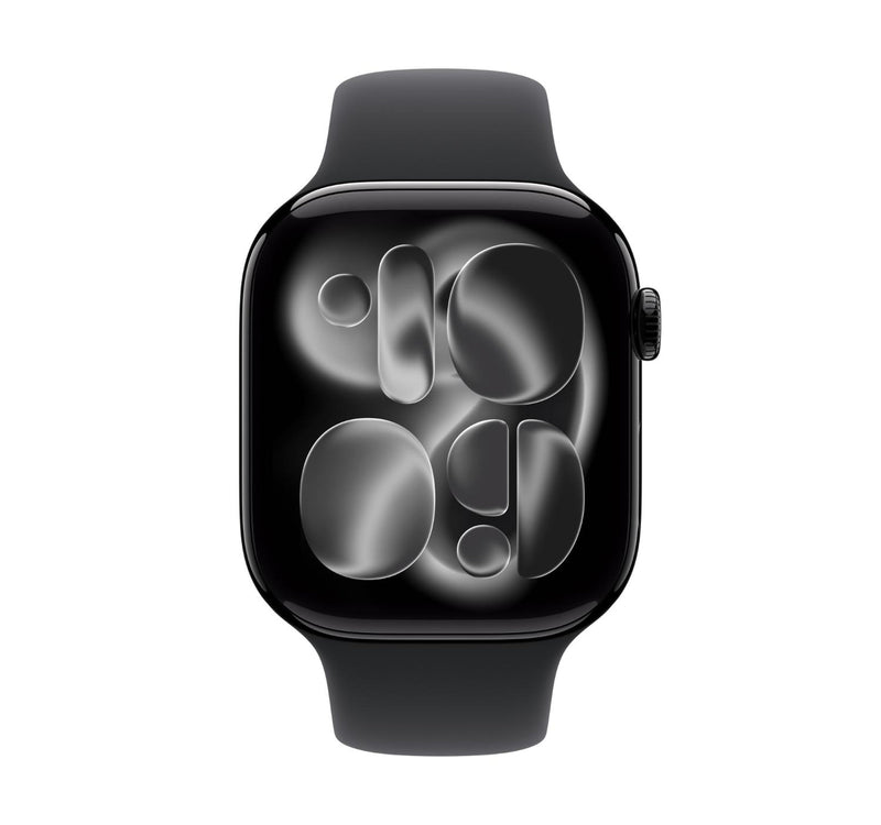 Apple Watch Series 11 GPS Smartwatch, 42 mm Jet Black Aluminium Case with Black Sport Band (S/M), MEQT4AF/A