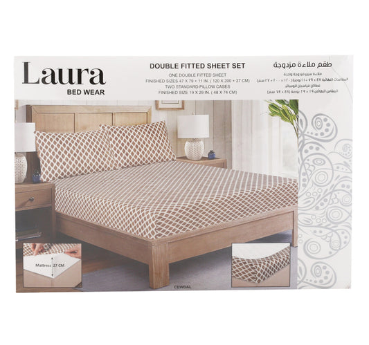 Laura Fitted Sheet 120 x 200cm Assorted Colors