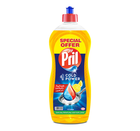 Pril Cold Power Lemon Dishwashing Liquid Value Pack 1.5 Litres