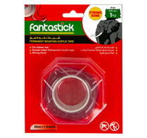 شريط أكريليك مزدوج الجوانب من فانتاستيك، شفاف، 25 مم × 1.5 متر