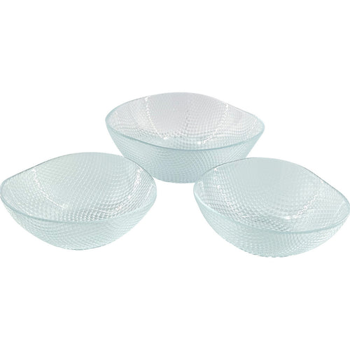 Glascom Decorative Glass Bowl Set, 3 pcs, Iris, VAVA0003