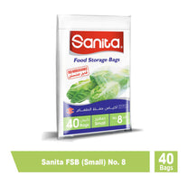 Sanita Food Storage Bags Small No. 8 Size 33 x 21cm 40 pcs