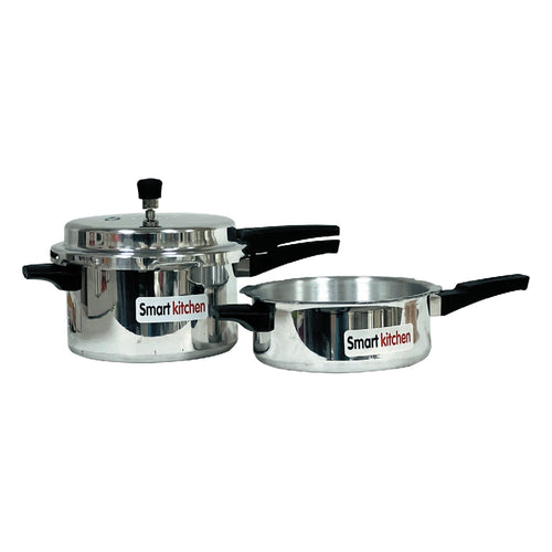 Smart Kitchen Aluminium Pressure Cooker 5L + Pan 3L, INDSPO