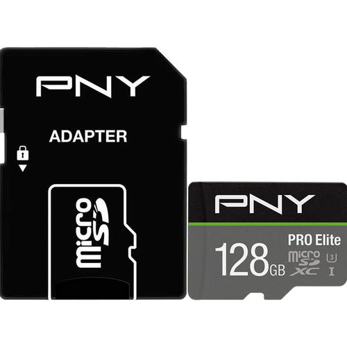 بطاقة ذاكرة فلاش مايكرو إس دي PNY PRO Elite Class 10 U3 V30، سعة 128 جيجابايت، P-SDU128V31100PRO-GE