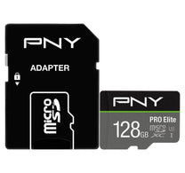 بطاقة ذاكرة فلاش مايكرو إس دي PNY PRO Elite Class 10 U3 V30، سعة 128 جيجابايت، P-SDU128V31100PRO-GE