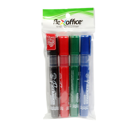 Flex Office Permanent Marker Bullet Nib 4 pcs PM03