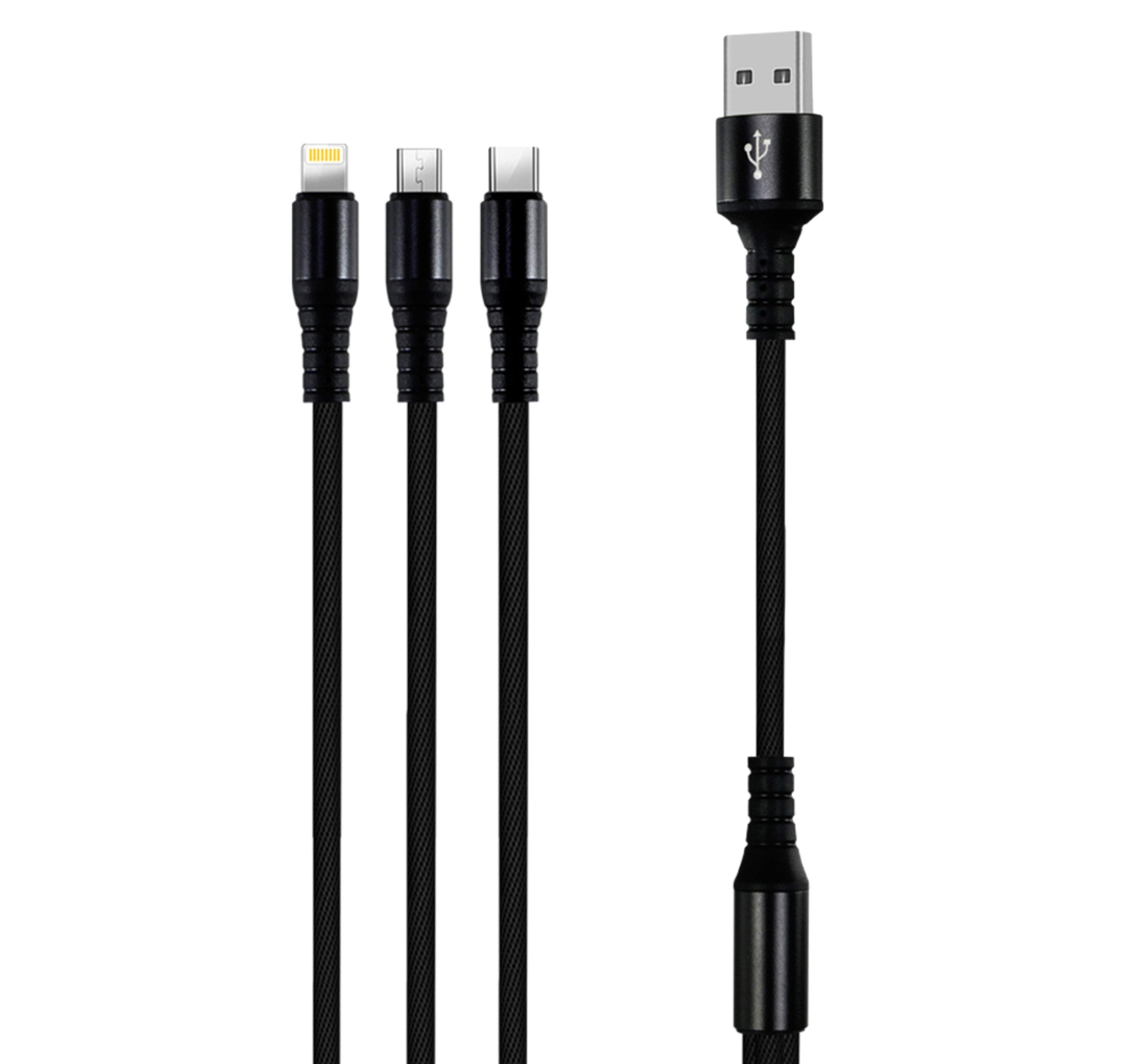 كابل شحن ومزامنة 3 في 1 لأجهزة Android/iOS/Type-C CA399