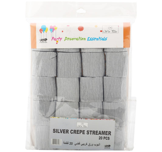 Win Plus Silver Crepe Paper Round EX307 20pcs