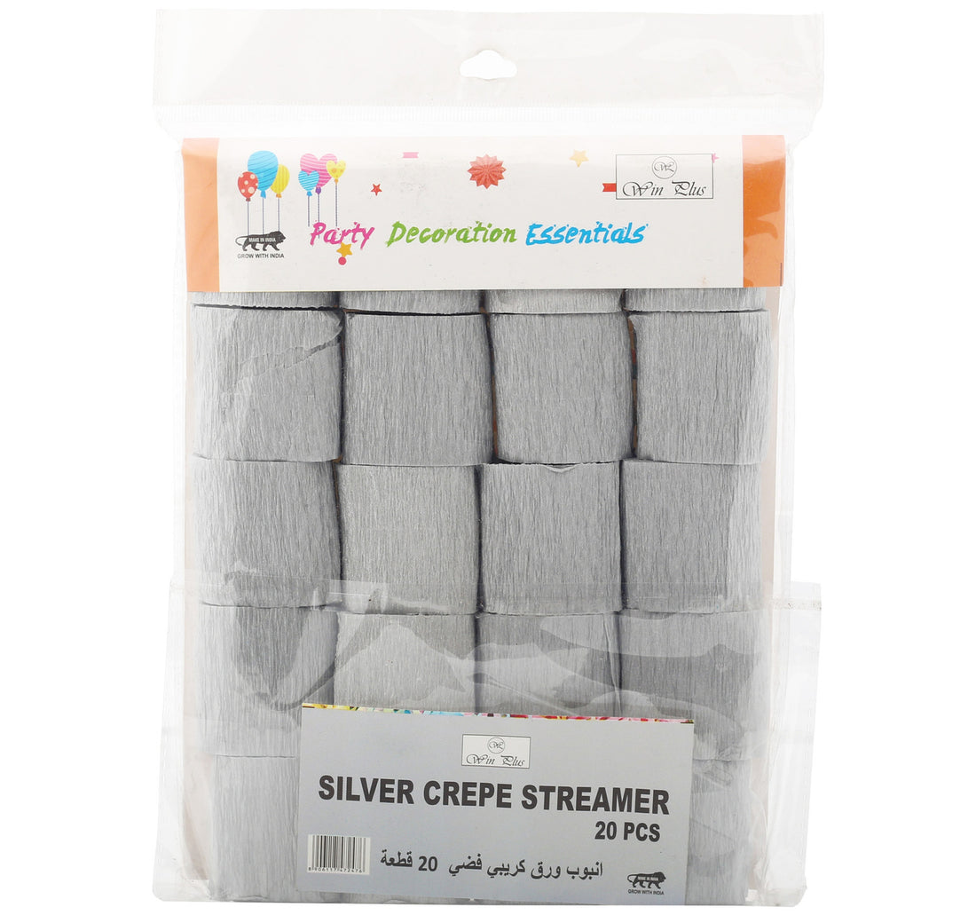 Win Plus Silver Crepe Paper Round EX307 20pcs