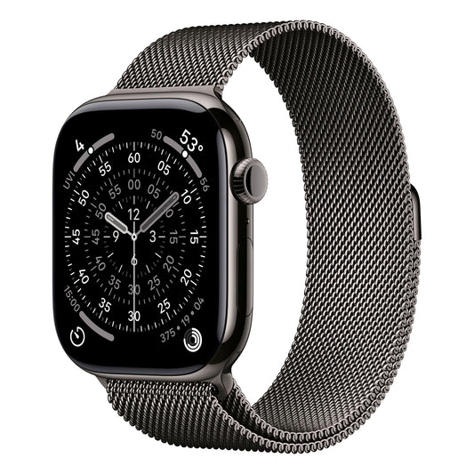 Apple Watch Series 11 GPS + Cellular Smartwatch, 46 mm Slate Titanium Case with Slate Milanese Loop (M/L), MFD44AF/A