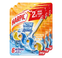 منظف ​​المرحاض هاربيك أكتيف فريش، برائحة الحمضيات الفوارة، عبوة اقتصادية، 3 × 35 جم