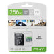 بطاقة PNY Elite Micro SD بسعة 256 جيجابايت بسرعة 100 ميجابايت/ثانية