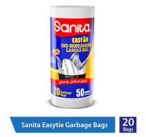 Sanita Easy Tie Oxo-Biodegradable Garbage Bags 50 Gallons Size 95 x 76cm 20 pcs