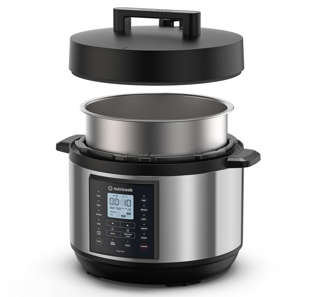 Nutricook Smart Pot 2 Plus, 9 in 1 Electric Pressure Cooker, 9.5 L, 1500 W, Stainless Steel/Black, NC-SP210L