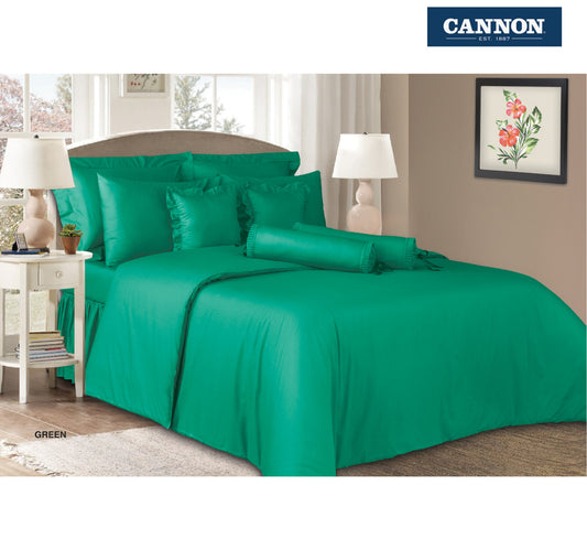 Cannon Bed Sheet + Pillow Cover Plain Single Size 168x244cm Green