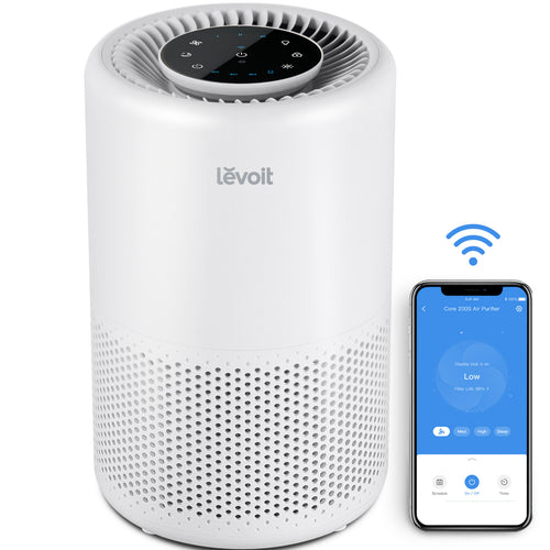 جهاز تنقية الهواء الذكي Levoit، تغطية الغرفة 35 مترًا مربعًا، أبيض، Core 200S