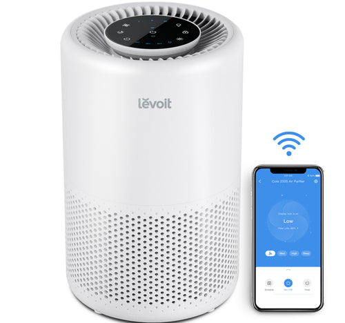 Levoit Smart Air Purifier, 35m² Room Coverage, White, Core 200S