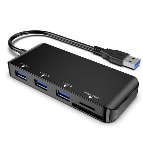 قارئ بطاقات USB 5 في 1 من تراندز، أسود، TR-CR217