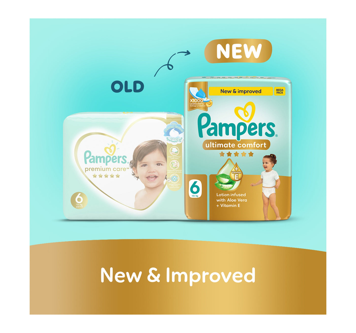 Pampers Ultimate Comfort Taped Diapers, Size 6, 13+kg, Giant Pack, 42 pcs