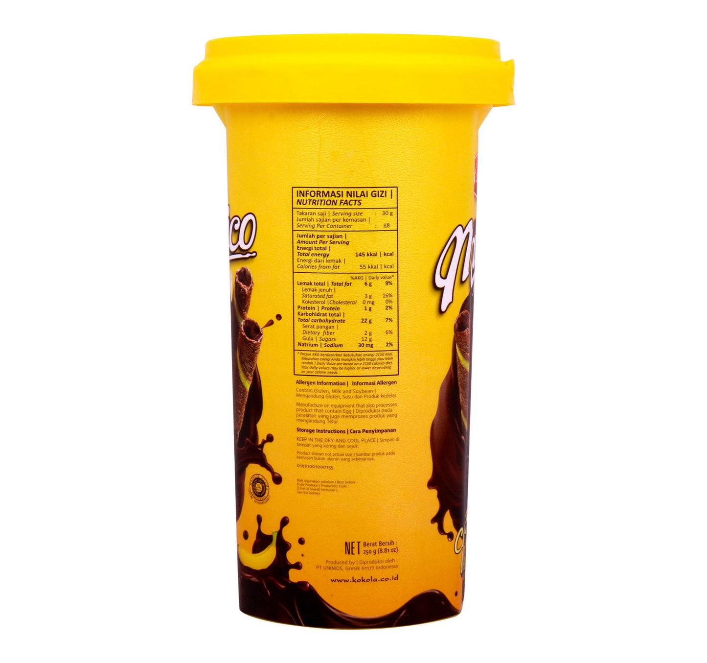 Kokola Majorico Choco and Banana Wafer Roll 250 g