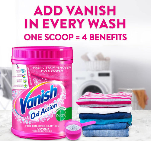 Vanish Oxi Action Stain Remover Powder Coloured & White Clothes 500 g