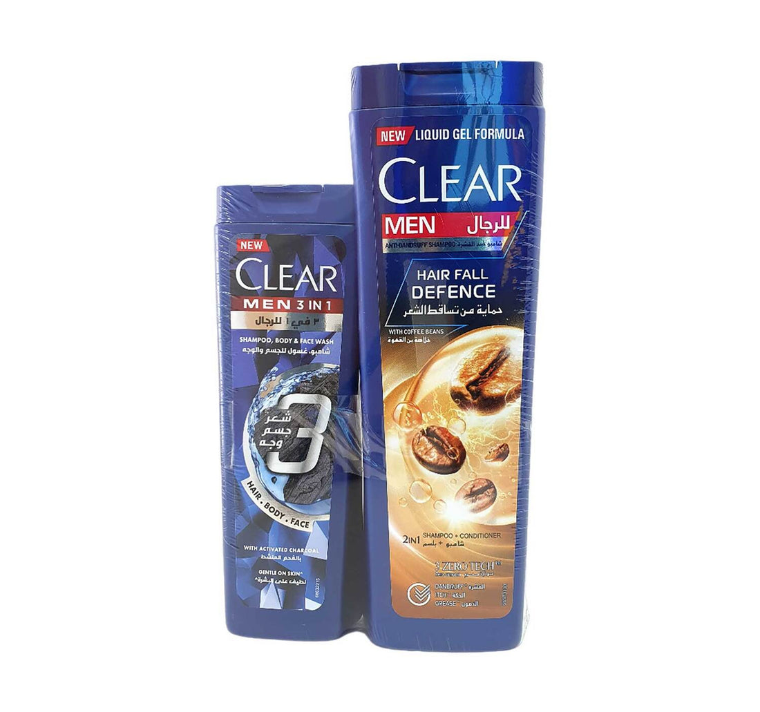Clear Men's Hair Fall Defence Anti-Dandruff Shampoo 400 ml + 200 ml Assorted
