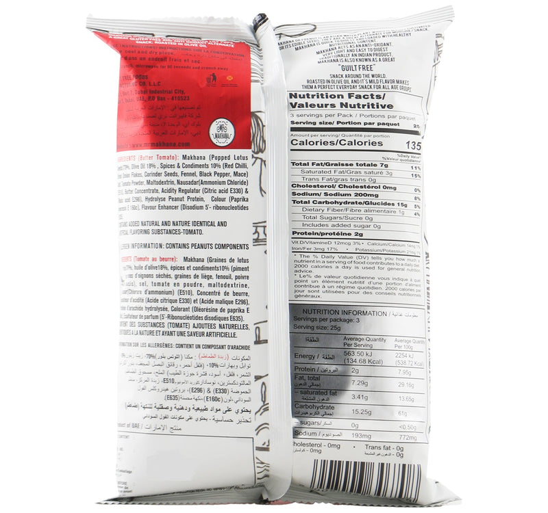 Mr Makhana Popped Lotus Seeds Butter Tomato 75 g