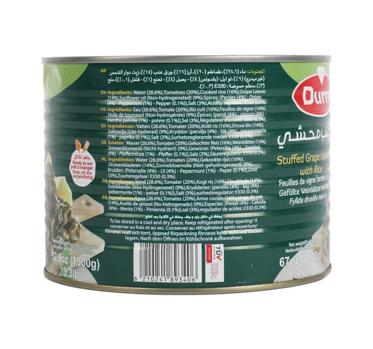 Durra Stuffed Grape Leaves With Rice 1.9 kg