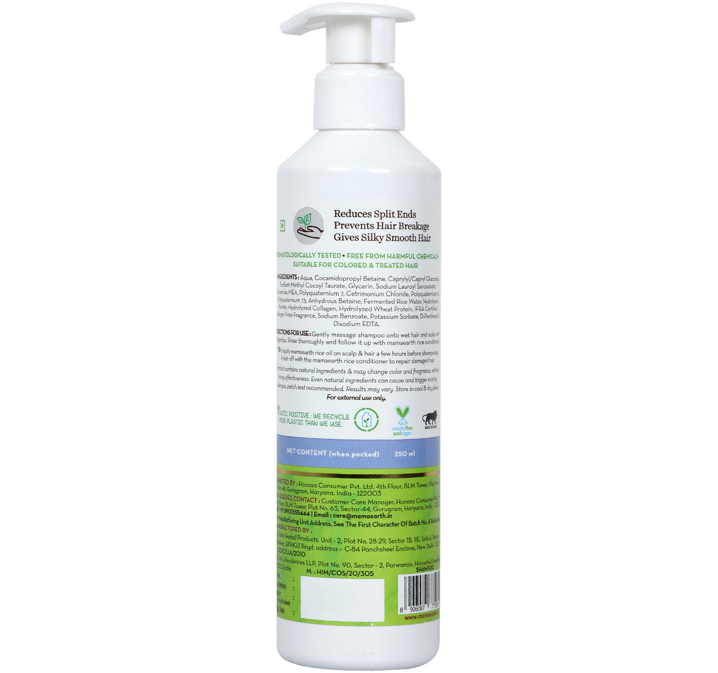 Mamaearth Rice Water & Keratin Shampoo 250 ml