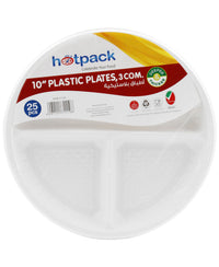 Hotpack Divider Plastic Plates 10" 25 pcs