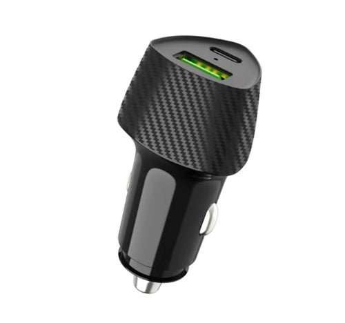 Trands 36W Car Charger (Type-C & Lightning Cable)AD663, Black