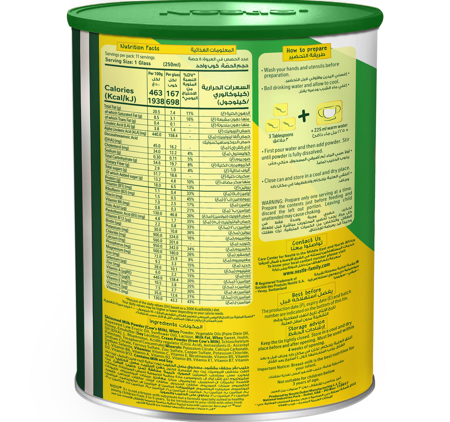 Nestle Nido Little Kids 3+ Growing Up Milk For Toddlers 3-5 Years 400 g