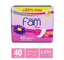 Fam Maxi Natural Cotton Feel Feminine Pads Value Pack 40 pcs